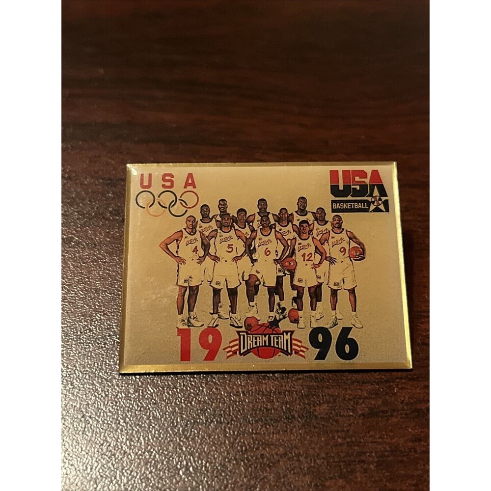 Vintage 1996 Atlanta Olympics Team USA Dream Team Basketball Lapel Hat Pin